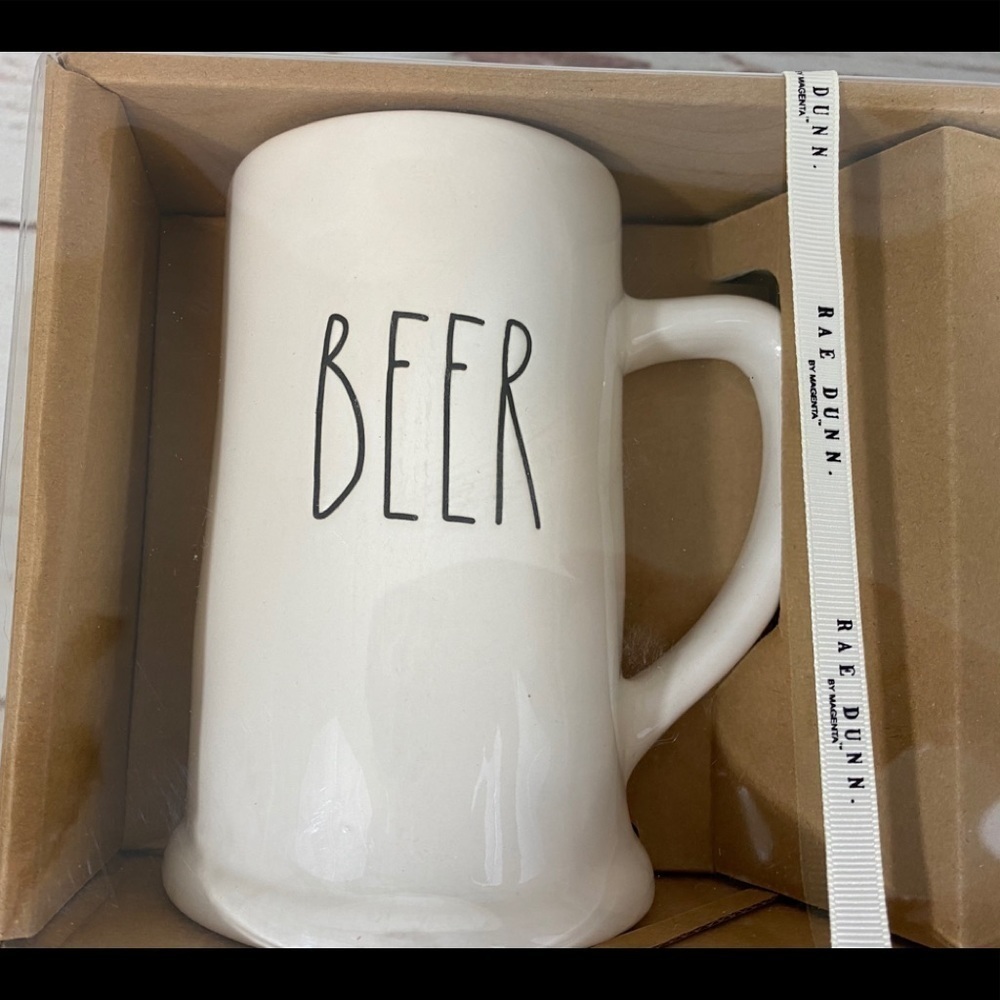 RAE Dunn by Magenta Beer Mug Set Black Letter BEER SUDS new in box - Picture 5 of 5